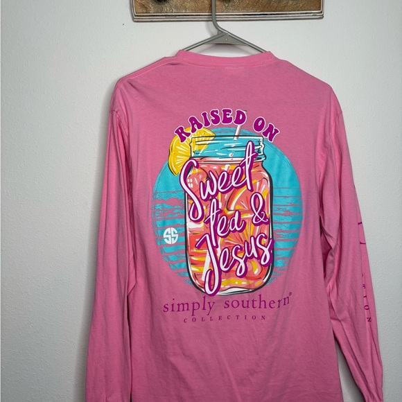 Simply Southern Vibrant Pink Long Sleeve Tee - Picture 3 of 3